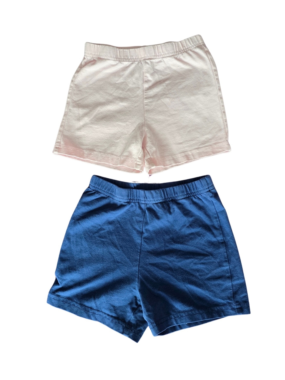 Carter's Cotton Elastic-Waist Shorts - White & Blue